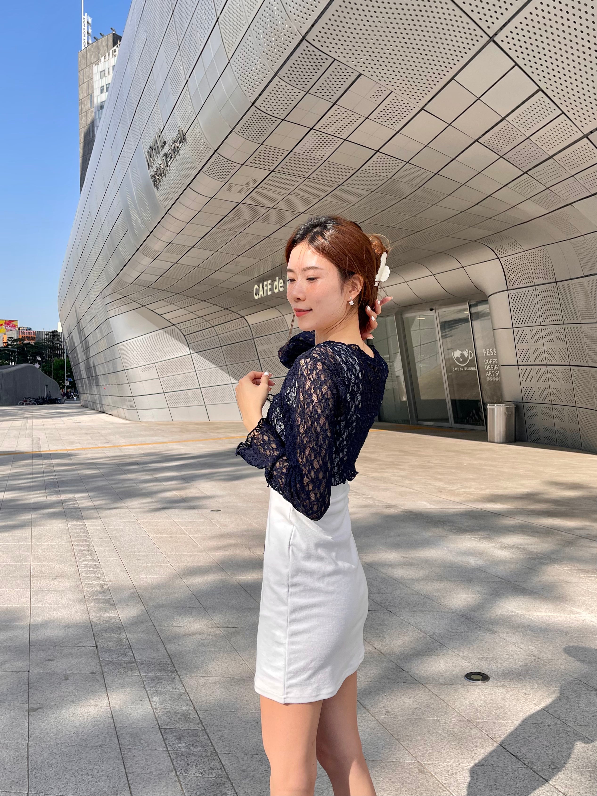 Cropped Lace Butterfly Cardigan