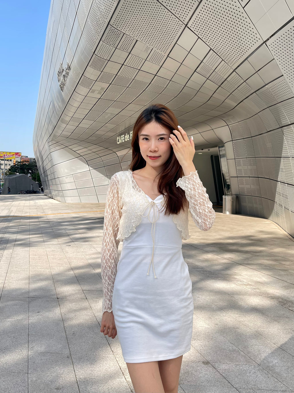 Cropped Lace Butterfly Cardigan