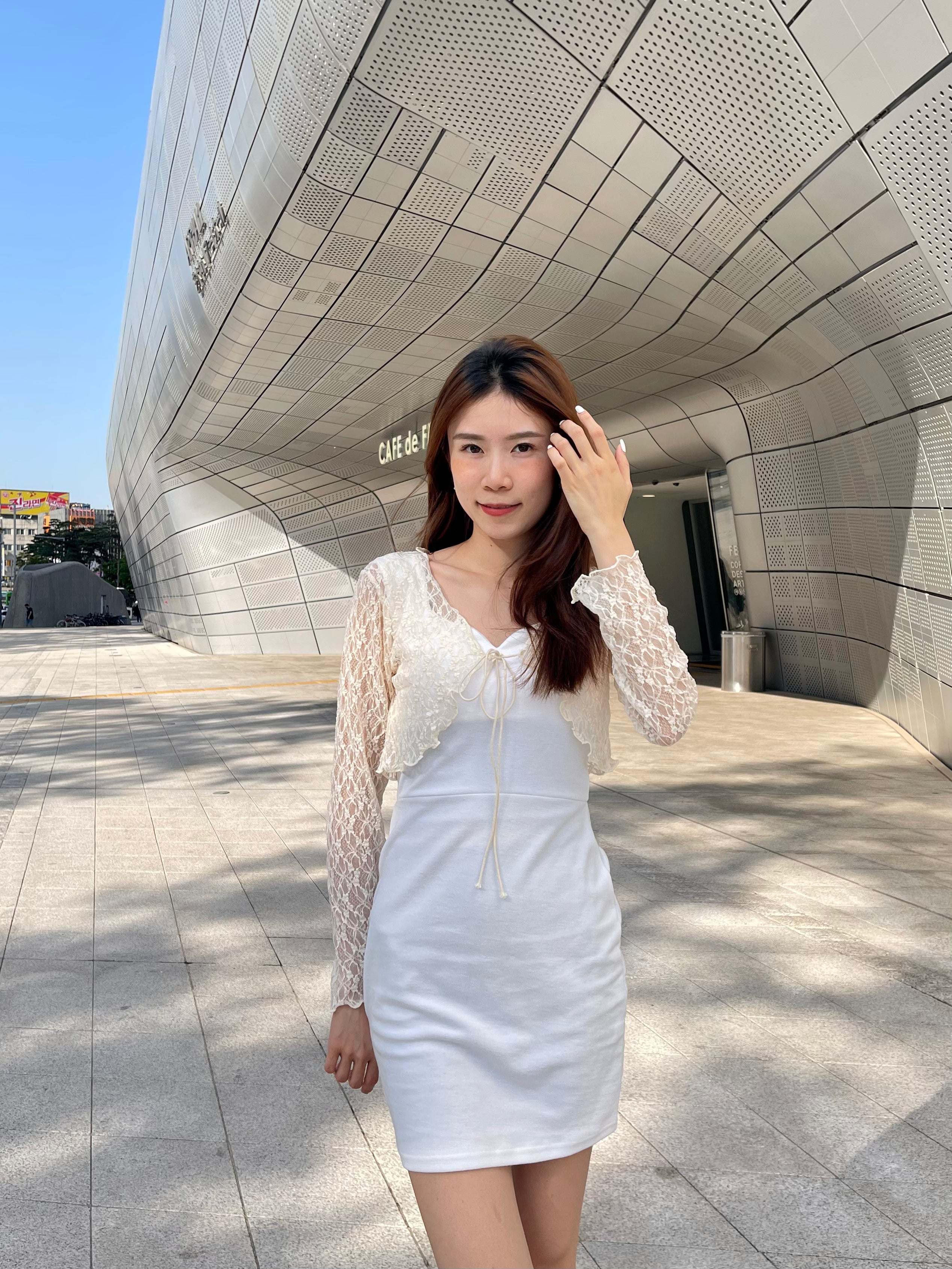 Cropped Lace Butterfly Cardigan